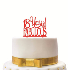 DecuT Red 18 Years of Fabulous Cake Topper