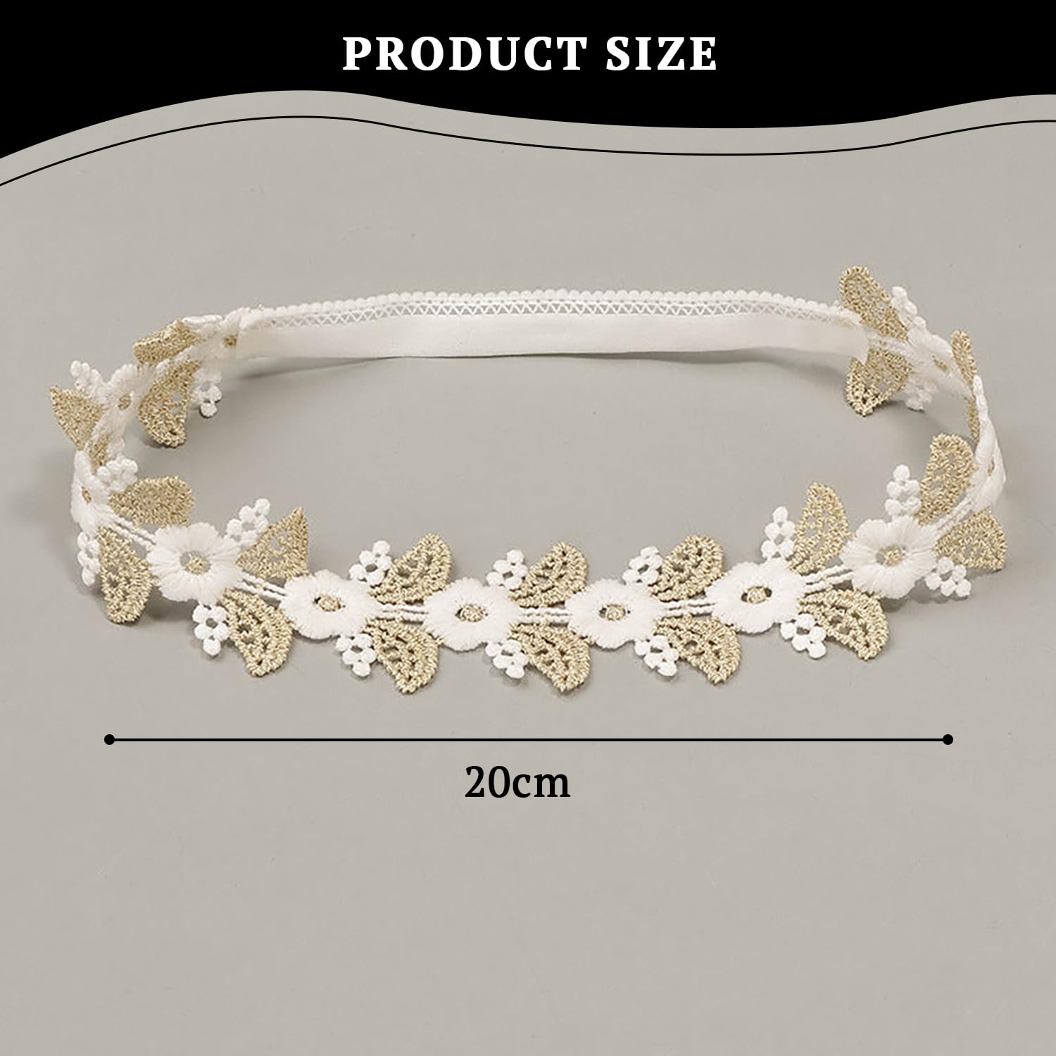 SYGA Baby Girl's Flower Leaf Headband Soft & Stretchable Cotton Hairband for Infants, Toddlers, Little Princesses (0-3 Years Gold-04)