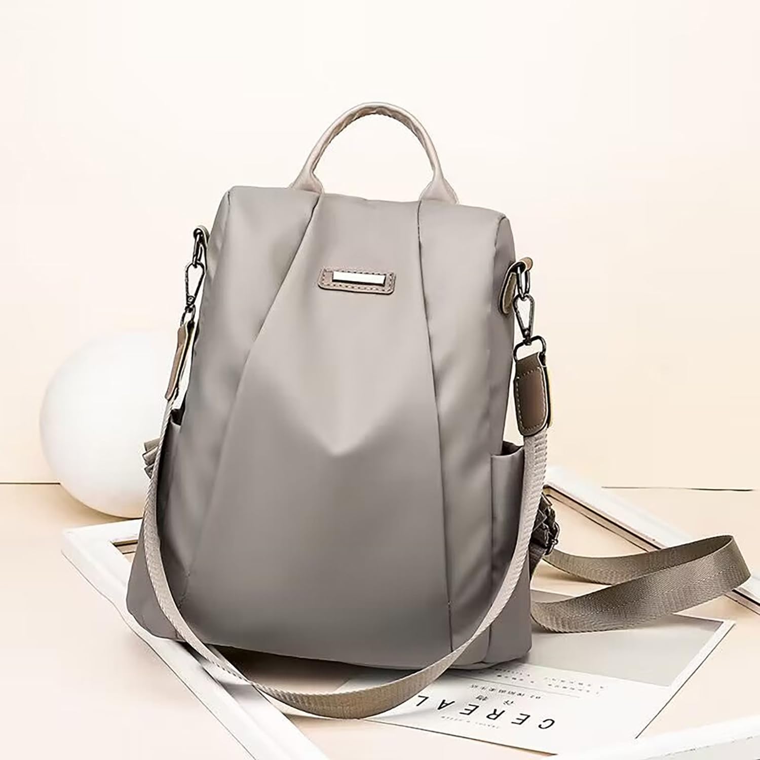 SYGA Women Backpacks Simple And Versatile Oxford Cloth Women's Bag (Khaki)