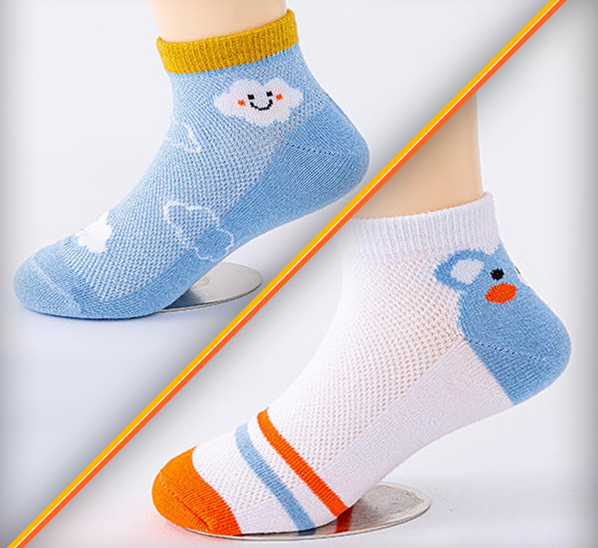 SYGA 5 Pairs Baby Girl & Baby Boy Socks, Toddlers Kids Socks Cotton Stretch Crew Socks with Cloud Design, Suitable for 3 to5 Years baby