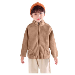 MOMISY Unisex Polyester Blend Baby Boy & Girls Sweater Jacket Front Open Cardigan (6 To 12 Months, Khaki)