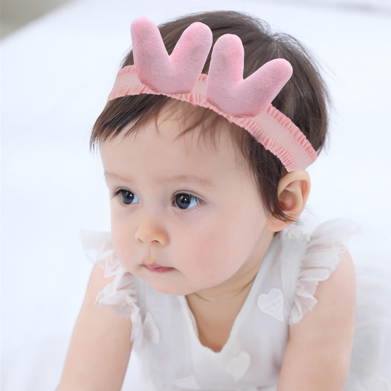 SYGA 3 Pcs Children Girl Baby Elastic Hairband Princess Wind Bow Flower Headband Suit Baby Headdress Photo Hair Accessories for 0-3 Years (Color - A) - Multicolor