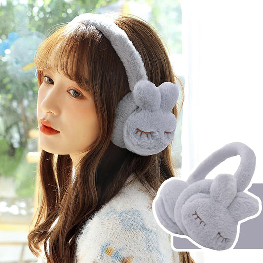 SYGA Children's Cute Grey Rabbit Style Winter Cold Protection Soft Earmuffs Suitable For 10 Years Above