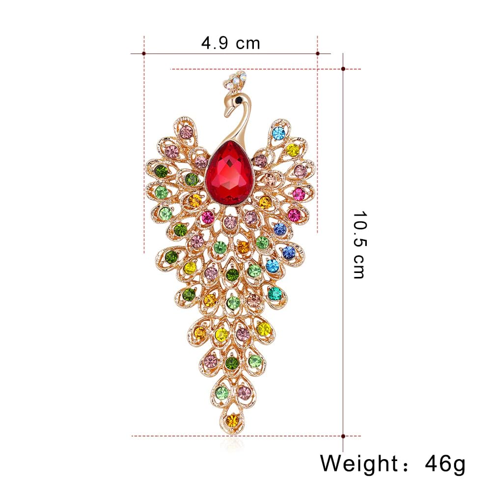 SYGA Brooch Pin Fashion Crystal Rhinestone Jewellery Pin Vintage Clothing Accessories Decoration Peacock Brooches For Men's & Women- S253