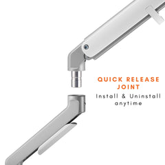 ARTIKEL Monitor Desk Mount Adjustable Spring Assisted Monitor Arm VESA Mount with C Clamp Grommet Mounting Base Computer Monitor Stand (Sleek White, Single)