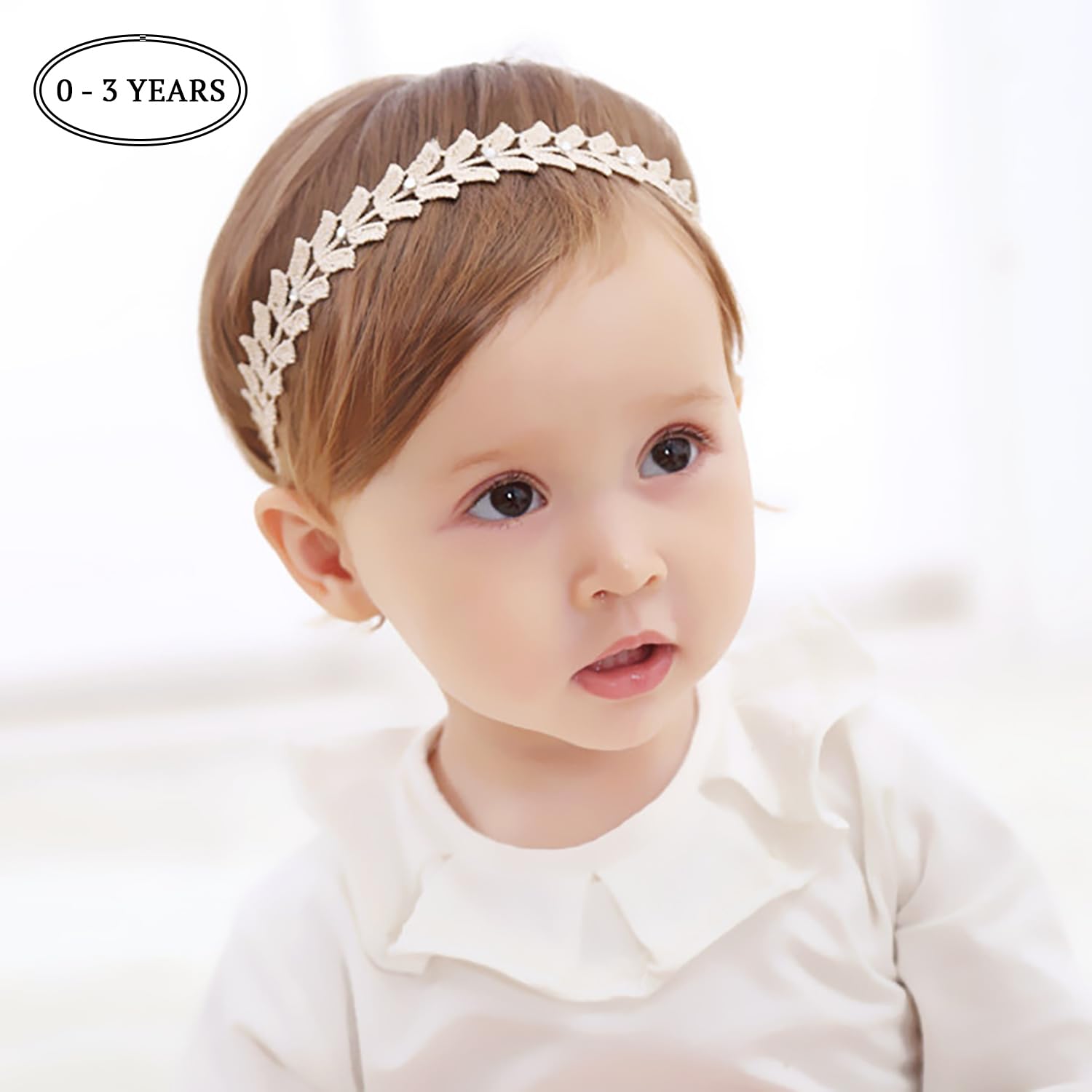 SYGA Baby Girl's Leaf Design Headband Soft & Stretchable Fabric Hairband for Infants, Toddlers, Little Princesses (0-3 Years Gold)