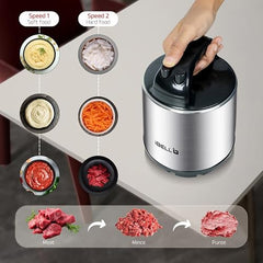 IBELL MT600SM Electric Chopper, 2-Yr Warranty, 6 Litre Stainless Steel Bowl, 1800W, Multi Purpose for Cutting Slicing Meat, Vegetables, Nuts & Fruits (Silver)
