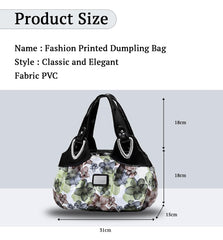 SYGA Women's Printed PU Leather Hobo Bag, Multiple Colors and Patterns, Crossbody Shoulder(BLACK FANTASY GREEN FLOWER)