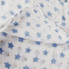 SYGA 1 Piece Organic Cotton Baby Muslin Swaddle_Blue Star