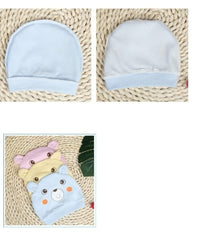 MOMISY 1 Piece Small Cartoon Design Baby Cotton Cap for Newborn Baby Boys and Girls of Age 0 to 6 Months (Panda-Pink)