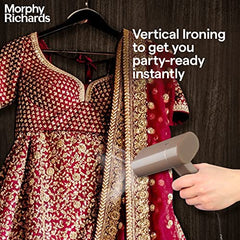 Morphy Richards SteamPro 1300 W Handheld Garment Steamer | With 130ml Detachable Water Tank | Foldable & Lightweight | Champagne Gold