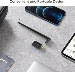 AX900S USB WiFi 6 Adapter Bluetooth 5.3, Compatible with Windows 11/10, Dual Band 2.4G/5Ghz, IEEE 802.11ax/900Mbps, Wireless Network Adapter with 5dBi Antenna (Not Compatible with iOS Linux)