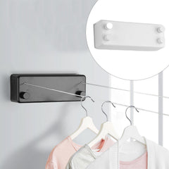 SYGA Retractable Steel Indoor Clothesline Wall Hanger Drying Rack Bathroom Accessories with Magic Drying 4.2M Cable (Double Rope Black)