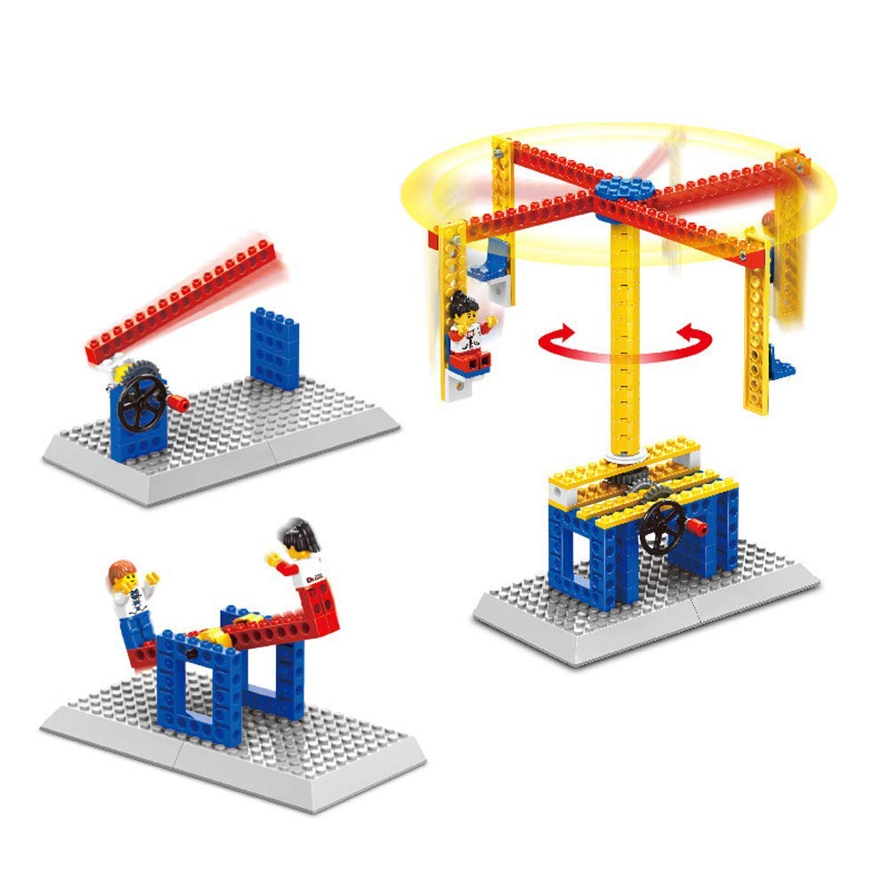 SYGA 94 Pcs 3 in 1 Structures Plastic Building Blocks Merry go Round Chair, Seesaw,Barrier gate (1301)