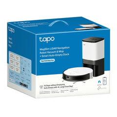 Tapo TP-Link RV20 Mop Plus MagSlim LiDAR + Gyroscope Navigation Robot Vacuum & Mop+ Smart Auto-Empty Dock, 4-Level 2700Pa Suction, Google Assistant & Alexa Compatible | Spotless Cleaning 4-in-1