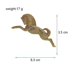 SYGA Brooch Pin Fashion Electroplated Alloy Jewellery Pin Vintage Clothing Accessories Decoration Horse Style Brooches For Men's & Women- S240