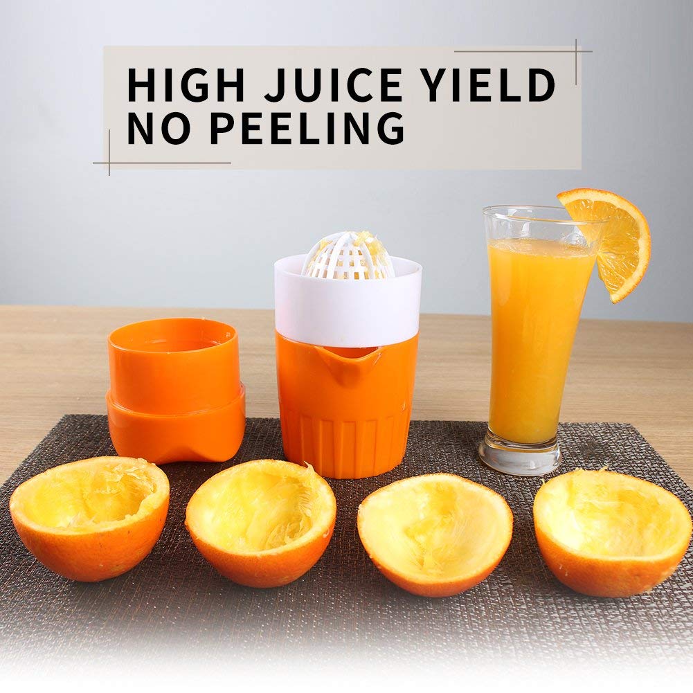 SYGA Hand Orange Citrus Juicer Manual Rotate Press Squeezer Portable Fruit Juice Maker for Lemon Lime Grapefruit with Pulp