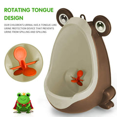 SYGA Cute Frog Potty Training Urinal for Boys with Funny Aiming Target_Brown