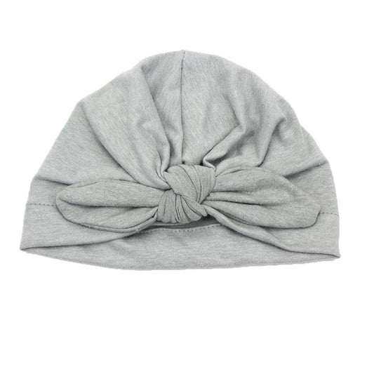 SYGA Cotton Baby Cap Soft & Strechy Turban Bow Wrap Hat Toddler for 0-2.5 Years Black