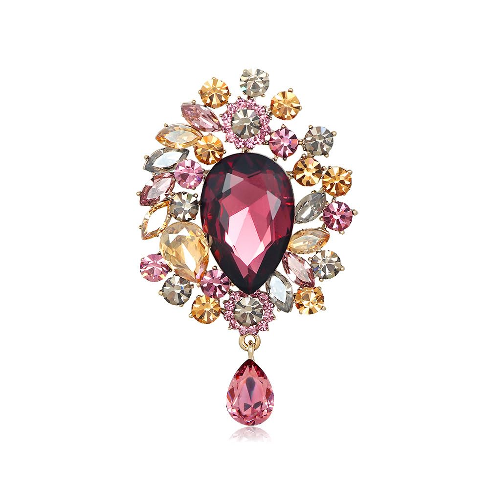 SYGA Brooch Pin Fashion Crystal Rhinestone Jewellery Pin Vintage Clothing Accessories Decoration Pendant Style Brooches for Wedding Women- S239