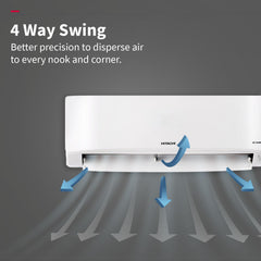 Hitachi 1 Ton Class 3 Star Xpandable+ Inverter Split AC (100% Copper, 4-Way Swing, ice Clean, Dust Filter, 3400SXL RAS.D312PCBIBS, White)