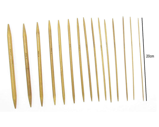 SYGA 15 Sizes(75picks) 8 inch(20CM) Double Pointed Bamboo Knitting Needle