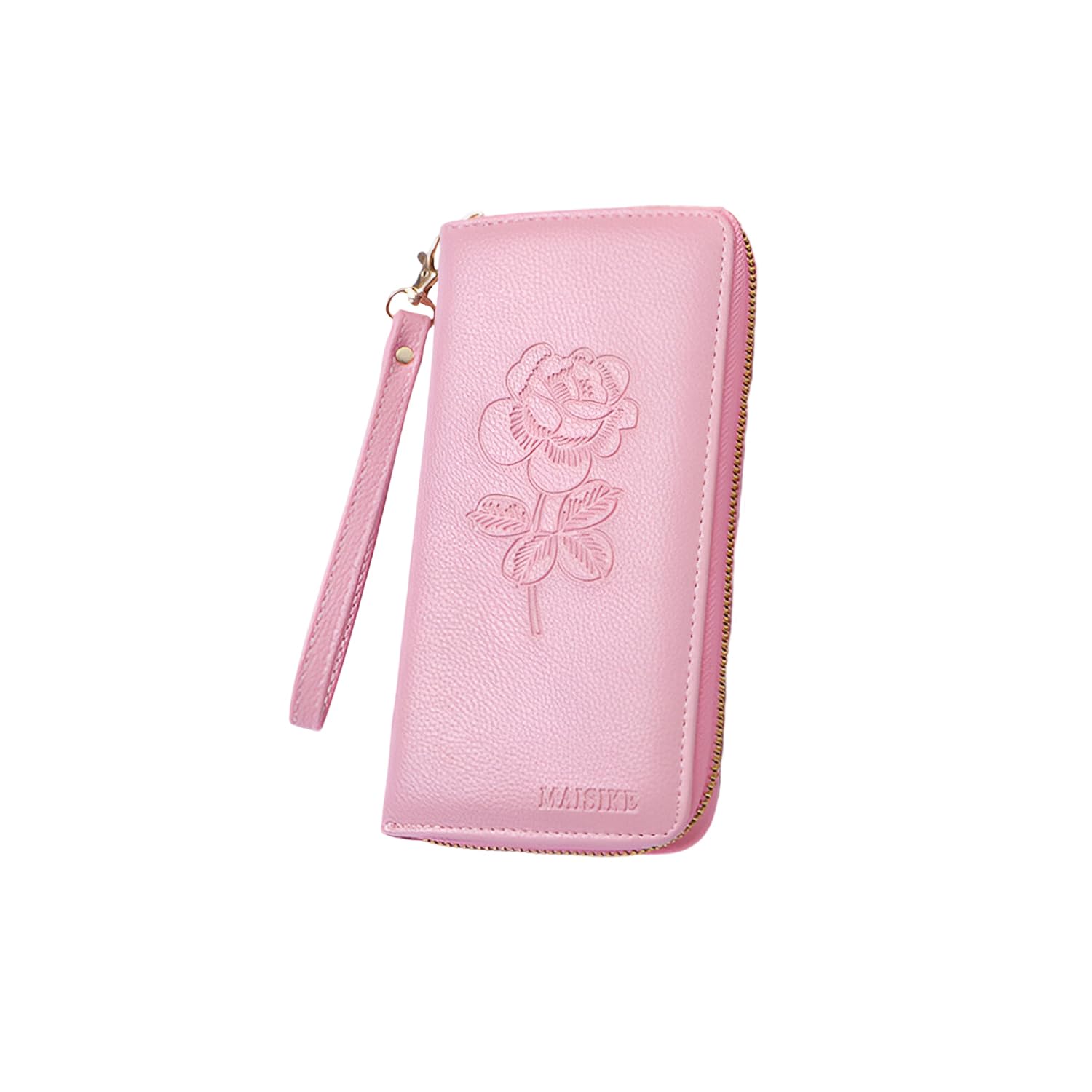 SYGA Women's , Zip-Around  Wallet with Rose Flower Pattern, Card and Coin Holder