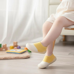 MOMISY Kids Cotton Baby Shoe Socks | Soft Breathable Socks for Kids 2–3 Years | Comfortable, Stylish & Protective Everyday Wear (Yellow)