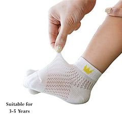 MOMISY 5 Pairs Baby Girl Boys Tube Socks Toddlers Infant Solid Color Boat Spring and Autumn Socks Stretch Baby Socks (ThinCrown, 1 year to 3 year)