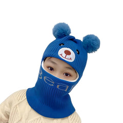 MOMISY Accessories Winter Soft Woolen Monkey Cap with Velvet Lining for Baby Boys Girls Kids, Infant, Toddler- 2-6years, Pack of 1-Bear (in, Age, 2 Years, 6 Years, Blue)