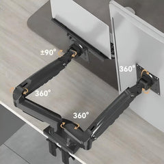 SYGA NB F160-FP Dual Monitor and Laptop Mount, 17-30 inch Screen, 2-9KG Load Capacity, Black