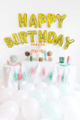 SYGA 16 Inch Happy Birthday Foil Balloon Set Party Decorantion Blue Star Aluminum Letter, 13 Pieces