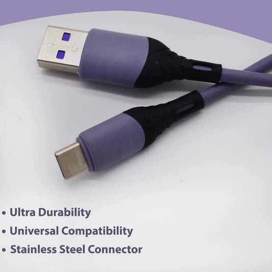 SYGA USB Type-C Cable, 5A - 3.3 Feet (1 Meter) - Lavender