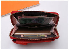 MOMISY Women Cellphone Sling Bag Card Holder Wallet Handbag Crossbody multi-function Shoulder Bag for Girls (Red)