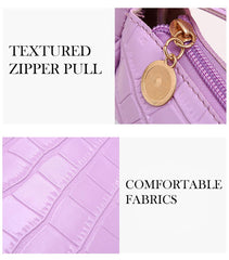 SYGA Women's Purple Handbags Crocodile Pattern Bag Ladies Shoulder Bag
