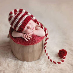MOMISY Long Tail Ball Cap - Baby Photography & Photoshoot Prop-Red