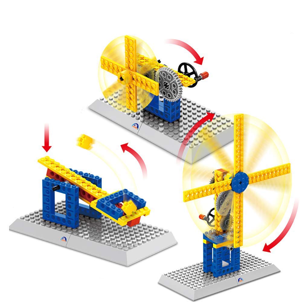Syga 50 pcs 3 in 1 Structures Plastic Building Windmill, Small Windmill, Catapult (1302)- Multi Color