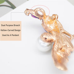 SYGA Brooch Peacock Pin Fashion Crystal Rhinestone Jewellery Pin Vintage Accessories Decoration Clothing Bouquet Brooches for Bridal Women Girl (Peacock)