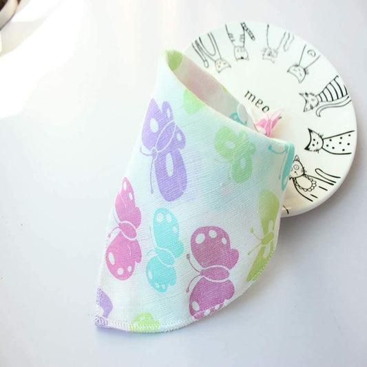 SYGA Pack of 2 Bibs Bandana for Bibs and Teething for Girls and Boys(Butterfly and Rainbow)