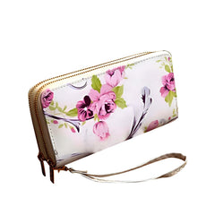 MOMISY Women's PU Leather Clutch Purse, Party Wedding Wallet with Zipper (Purple)
