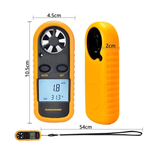 SYGA Anemometer, Digital LCD Wind Speed Meter Gauge Air Flow Velocity Measurement Thermometer for Windsurfing Kite Flying Sailing Surfing Fishing