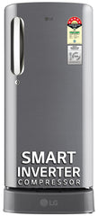 LG 185 L, 5 Star, Smart Inverter Compressor, Direct-Cool Single Door Refrigerator (GL-D201APZU.BPZZEBN, Shiny Steel, Base stand with drawer & Fast Ice Making)