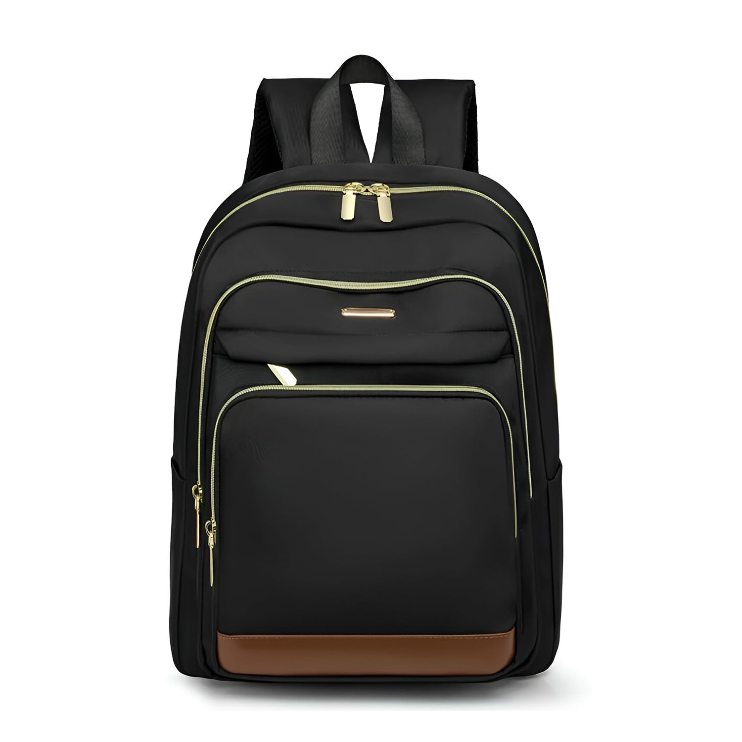 SYGA Women Elegant Travel Backpack – Stylish with Contrast Brown Accent, Multi-Compartment Design