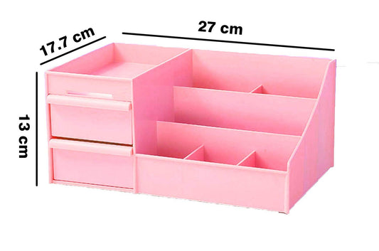SYGA Cosmetic Makeup and Jewelry Storage Case Display - Spacious Design - Great for Bathroom, Dresser, Vanity and Countertop (Pink)