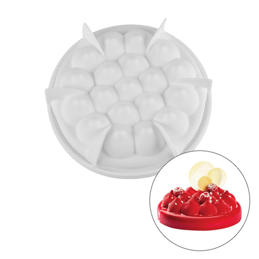 Syga Silicon Castle Round Shape Mousse Cake Mold French Dessert Baking Cake Mould White