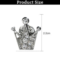 SYGA Men's Suit Chest Brooch Fashionable Gemstone Decoration Diamond Clothing Accessories(Silver Crown)