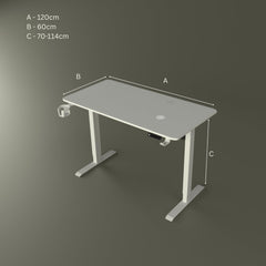 NeuArc Velocity Electric Height Adjustable Desk with one Piece Top | 80 Kg Weight Capacity | 5 Year Warranty | Sit-Stand Ergonomic Table | 3 Memory Preset (Matt Black, Table top - 120cm)