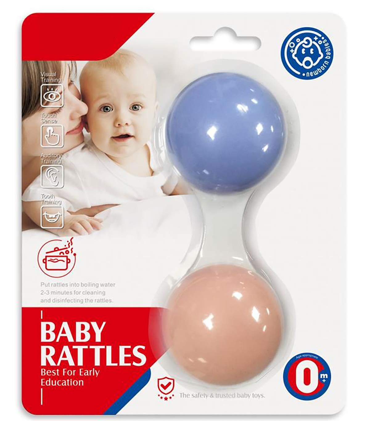 SYGA 1 Piece Baby Rattle Toy Plastic PP boilable and sterilizable BPA Free Toy_ABCD