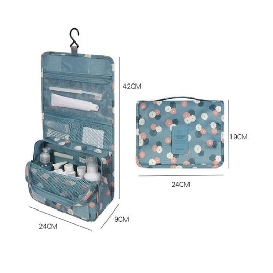 Syga Fabric & Polyvinyl Chloride Toiletry Bag (Blue_HangingPouch_Dot)