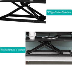 SYGA Height Adjustable Standing Table Computer Lifting Laptop Desk Converter Desk Lifting Legs 80 X 40 X 15 CM (Black)